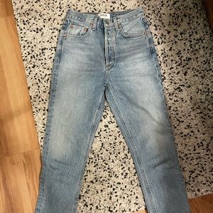 Agolde Riley High Rise Straight Crop Jeans Size 24 Renewal Color